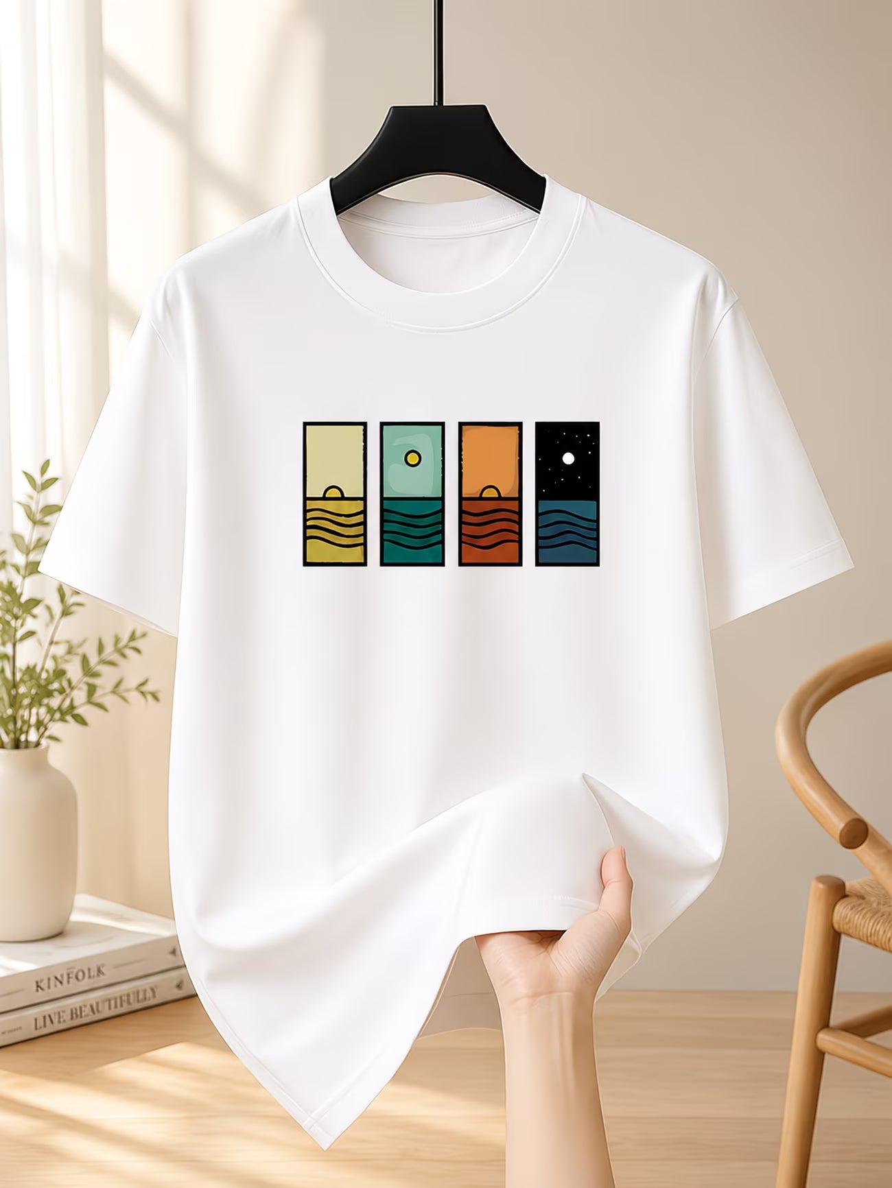 Colorful Sunset And Night Sky Scene T-Shirt