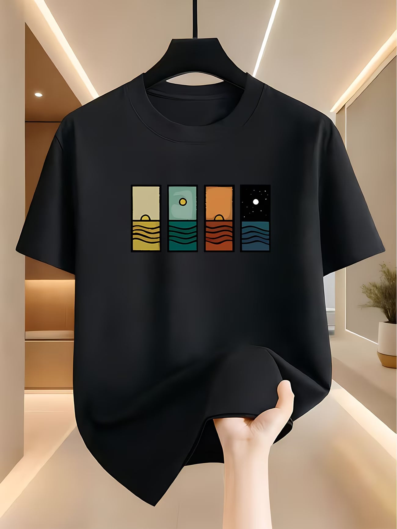 Colorful Sunset And Night Sky Scene T-Shirt