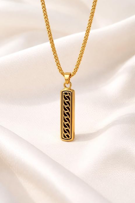 Men Stainless Steel Geometric Pendants with Chains
