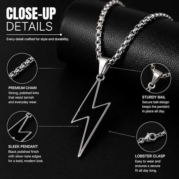 Lightning Bolt single strike Pendant
