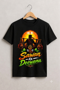 Kanwar Yatra "Sawan Ka Deewana" Printed Black T-Shirt