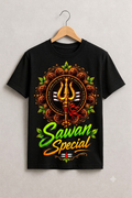 Rudraksha Mandala "Sawan Special" Trishul Black T-Shirt